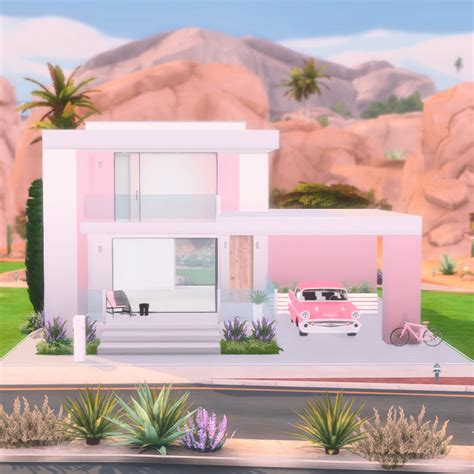 Modern Pink Tiny Home Shell Only Cc The Sims Rooms Lots