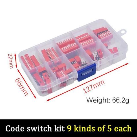 Circuits intégrés 9 kinds WAVGAT Kit interrupteurs dip dans une boîte