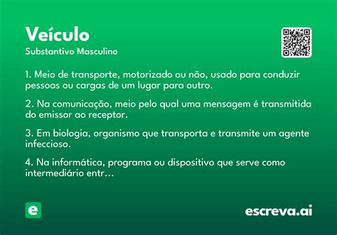 O Que Significa Veículo - Veículo - Significado e Sinônimo - escreva.ai