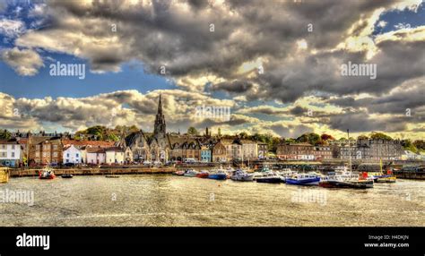 View Of Newhaven Harbour In Edinburgh Scotland Stock Photo Alamy