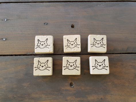 Cat Tile Magnets Set Of 6 Magnets Cat Magnet Set Cat Decor Cat T