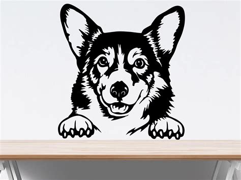 Corgi Svg Dog Svg Cute Corgi Dxf Face Head Body Peeking Etsy In 2021