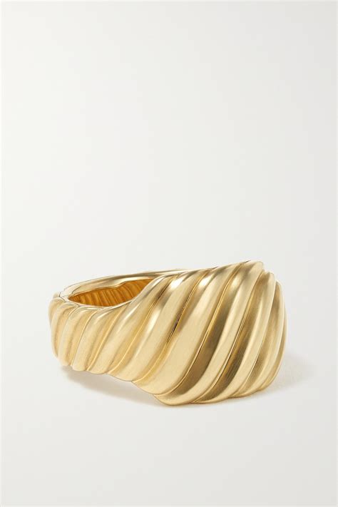 David Yurman Sculpted Cable Contour Karat Ring Gold Editorialist