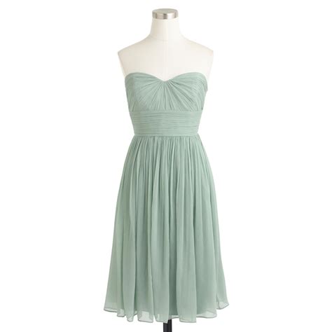 Marbella Strapless Dress In Silk Chiffon All Bridesmaid J Crew J