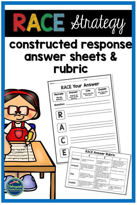 Race Constructed Response Answer Sheets And Rubric Constructed Response