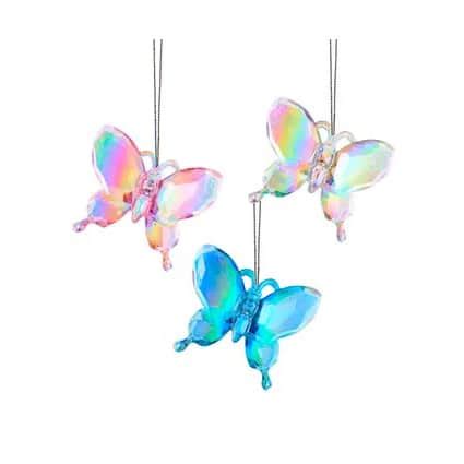 Iridescent Flutter Butterfly Ornaments - Christmas Store