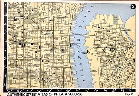 Center City Philadelphia Map Original 1936 Franklin Survey | Etsy