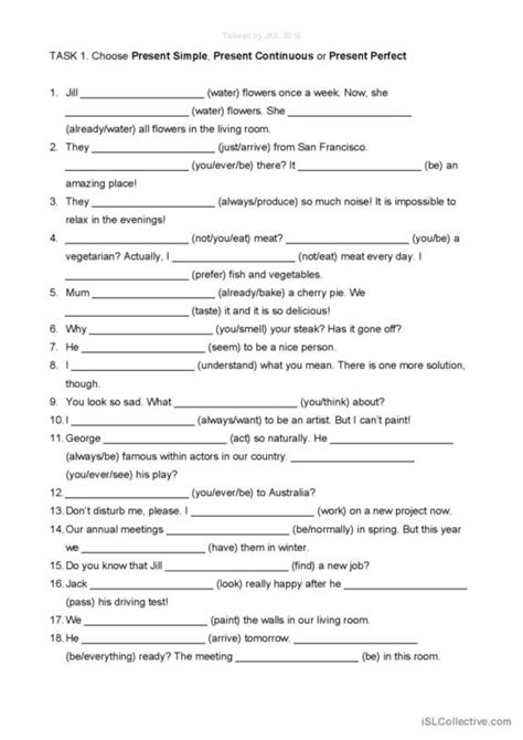 431 Present Perfect Tenses English Esl Worksheets Pdf And Doc