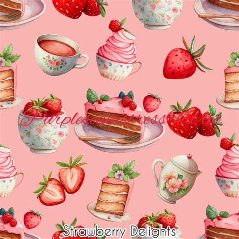 Strawberry Delights Cotton Lycra Purpleseamstress Fabric