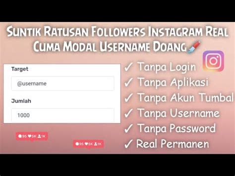 Berbayar Tutorial Menambah Ribuan Followers Instagram Tiap Jam