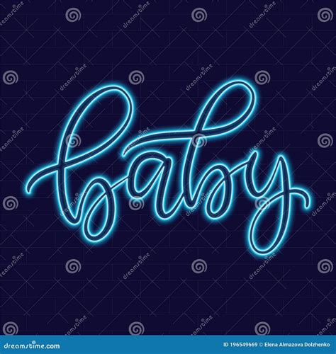 Neon Sign with Lettering on Dark Background Vector Illustration Stock ...