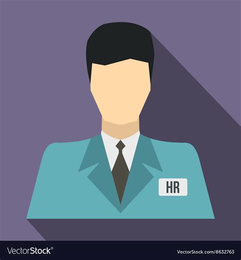 Hr Manager Icon Flat Style Royalty Free Vector Image