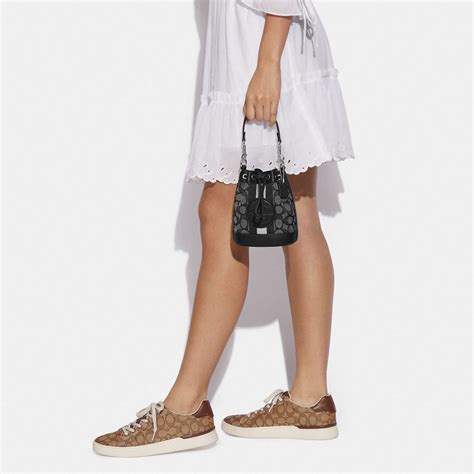 SpreeSuki Coach Crossbody Bag Mini Dempsey Bucket Bag In Signature