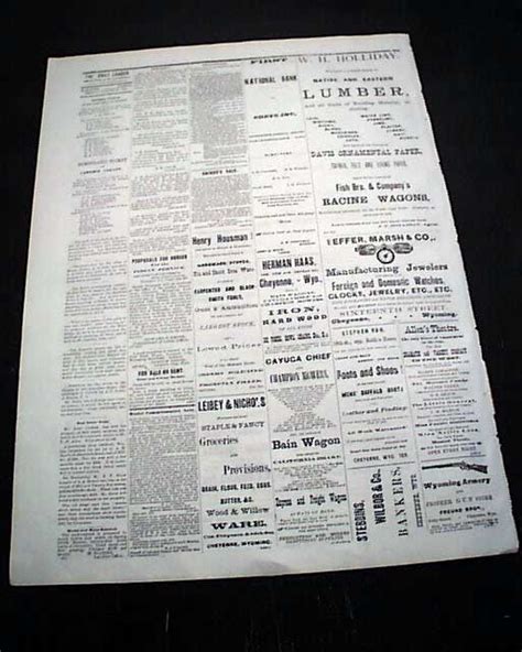 The first newspaper published in Wyoming... - RareNewspapers.com