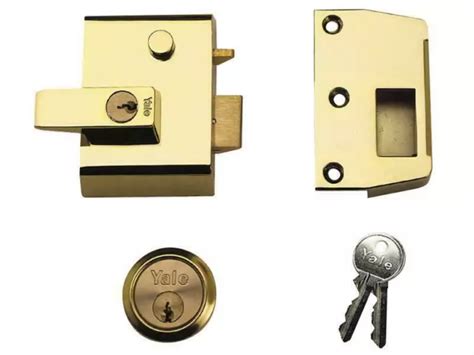 yale locks p double security nightlatch mm backset brasslux finish
