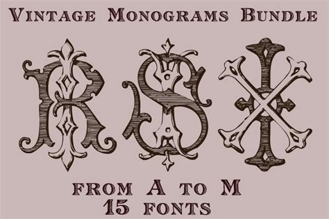 Vintage Monograms BUNDLE 15 FONTS