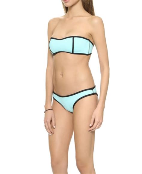 Neoprene Bandeau Bikini In Mint By Lisa Lozano