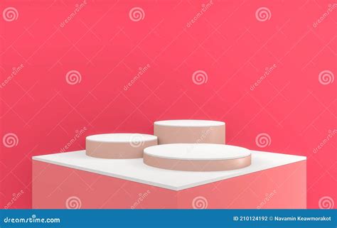 Valentine Pink Podium Minimale Design Produkt Szene D Rendern Stock