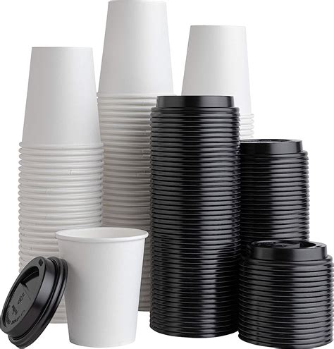Amazon PLASTICPRO Pack With Lids Ounce Paper Hot Cups Disposable Coffee Cup With