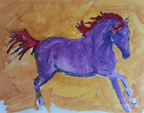 Lila Mustang Drawing By Patries Van Dokkum Fine Art America