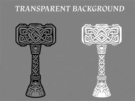 Mjölnir Svg Norse Viking Hammer Svg Cut File Thors Hammer Black And