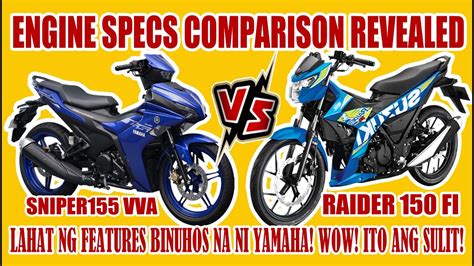 2021 Review Suzuki Raider 150 Fi Vs Yamaha Sniper 155vva Features Engine Specs Review