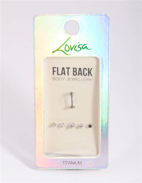 Titanium Cubic Zirconia Flat Back 6 Pack Lovisa