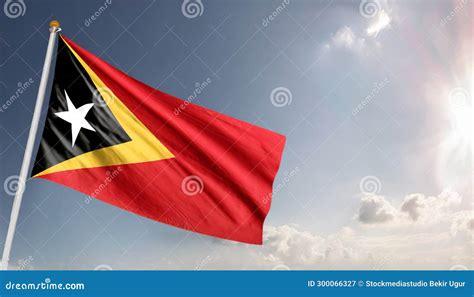 Flag of East Timor stock illustration. Illustration of symbol - 300066327