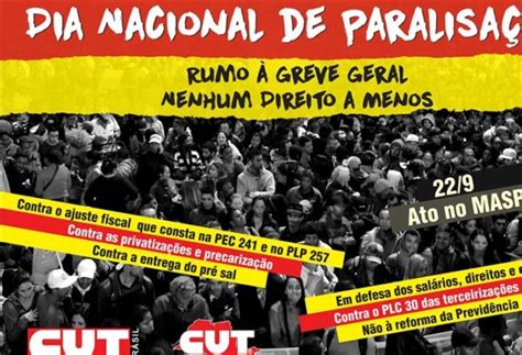 Centrais Sindicais Organizam Dia Nacional De Mobiliza O