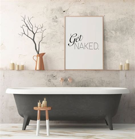 Get Naked Sign Get Naked Print Bathroom Decor Home Print Etsy