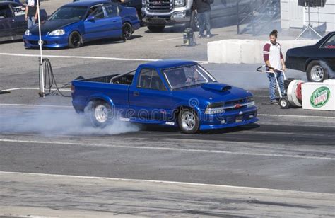 Chevrolet Pickup On The Track Making A Smoke Show Editorial Stock Photo