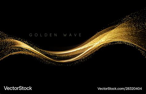 Abstract Shiny Color Gold Wave Design Element Vector Image