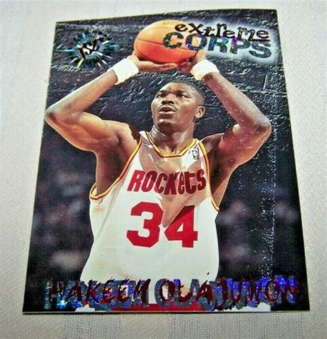 Hakeem Olajuwon Stadium Club Extreme Corps Red Rockets Nm