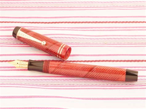 Parker Duofold Red Herringbone Fountain Pen