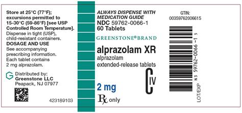 Alprazolam XR: Package Insert - Drugs.com