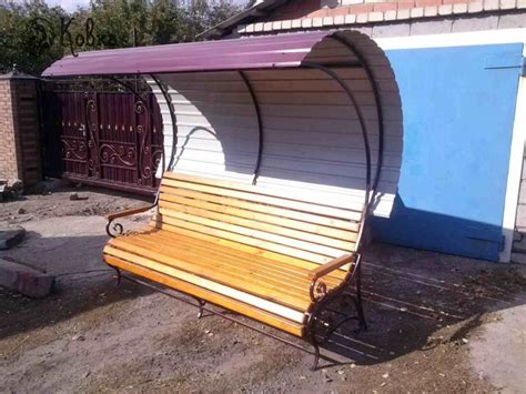 Скамейки из профильной трубы с элементами ковки фото