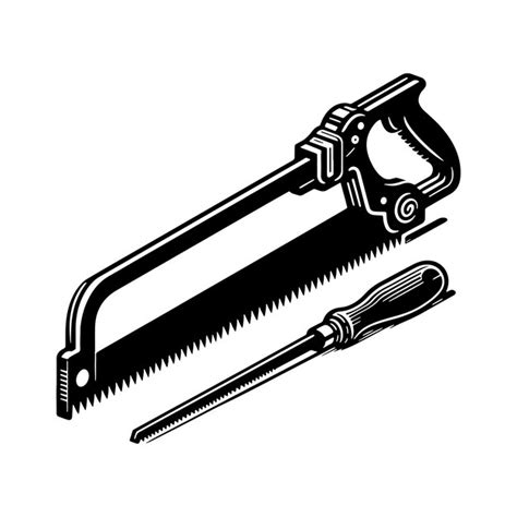 Hacksaw Tool Silhouette Vector Template Premium AI Generated Vector