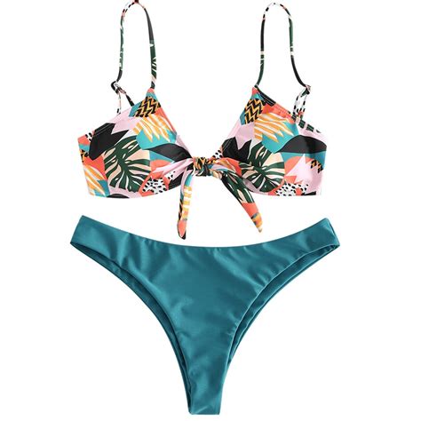 Printed Sexy Push Up Brazilian Bikini Set Bikinis Women Bandeau