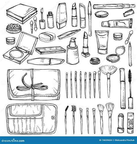 Drawing Of Makeup Products