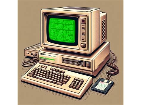 Beautiful Vintage computer By dianaxstoyanova | TheHungryJPEG