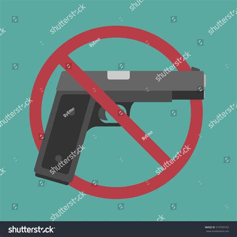 No Gun Sign Pistol Prohibition Sign Stock Vector Royalty Free 319720742