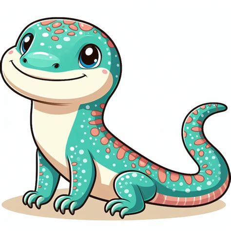 Illustration De Dessin Animé Du Lézard Vecteur Mignon Vecteur Premium