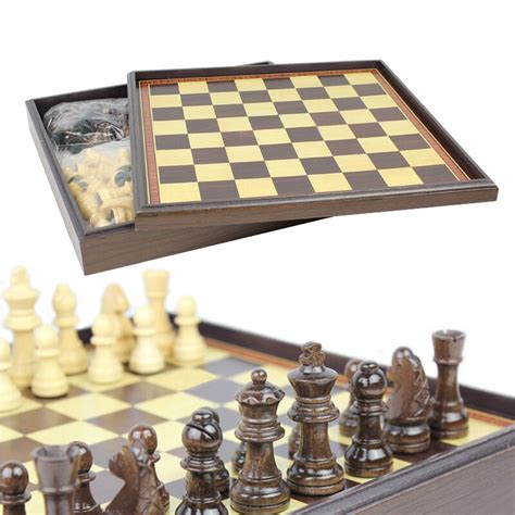 Bstfamly Wood Chess Set Portable Game Of Internat Grandado