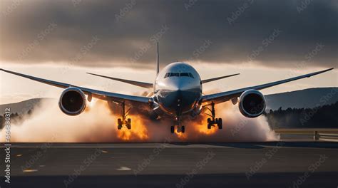 Sabotage and Disaster - burning Airplane Landing on Landingstrip ...