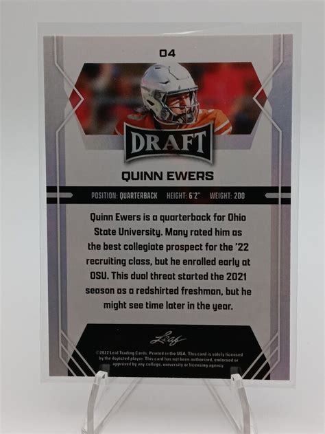 Leaf Draft Red Quinn Ewers Rookie Rc Texas Longhorn Jc Ebay