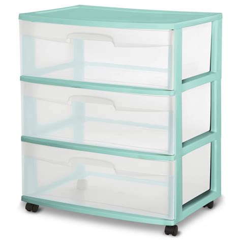 Sterilite Wide 3 Drawer Cart Aqua Walmart Canada