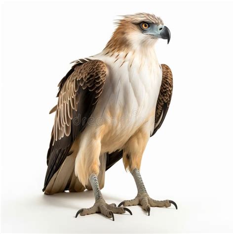 Philippine Eagle Isolated on White Background Full Body Image Stock ...