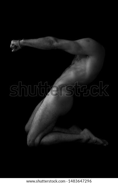 Naked Man Body Doing Yoga Pose Stock Photo 1483647296 Shutterstock