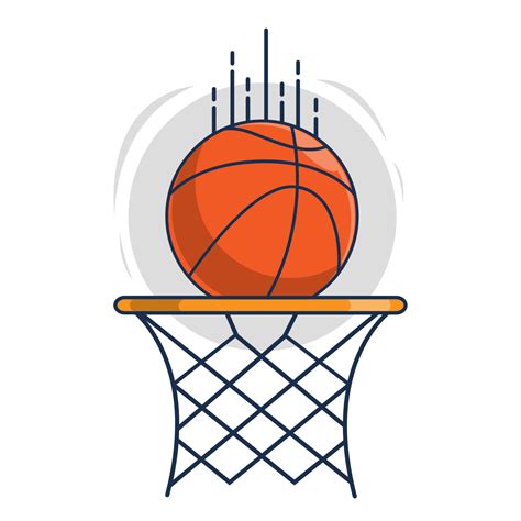 Basketball Going Through a Hoop Clip Art Template | Square Signs