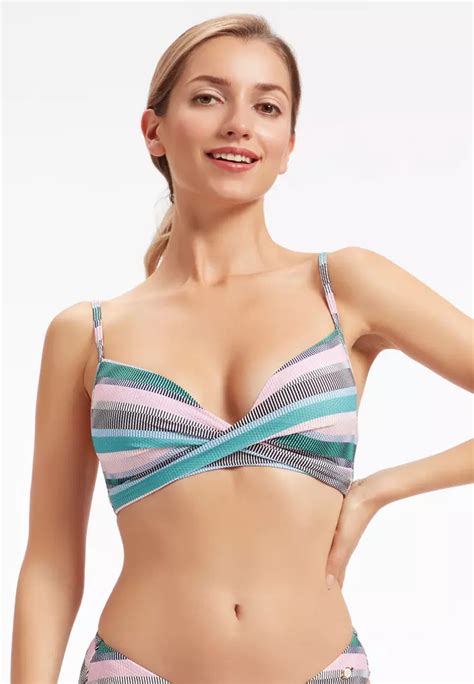 Buy Sunseeker Sunseeker Baydere Stripe B C Cup Bikini Top Online